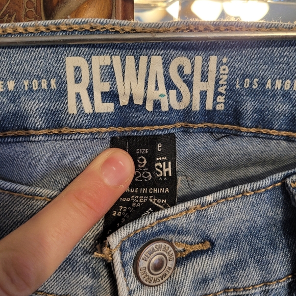 Rewash Rlaxed Fit Low Rise Distressed Jeans Light Blue - Picture 2 of 3